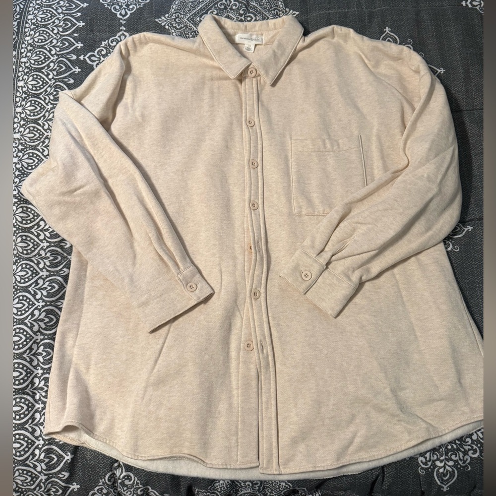 Treasure & Bond Beige Button-Up Shirt